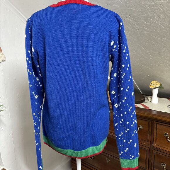 Ugly Christmas Sweater Tree Built-in‎ Light Bulbs Battery Back Missing size M - Picture 2 of 8